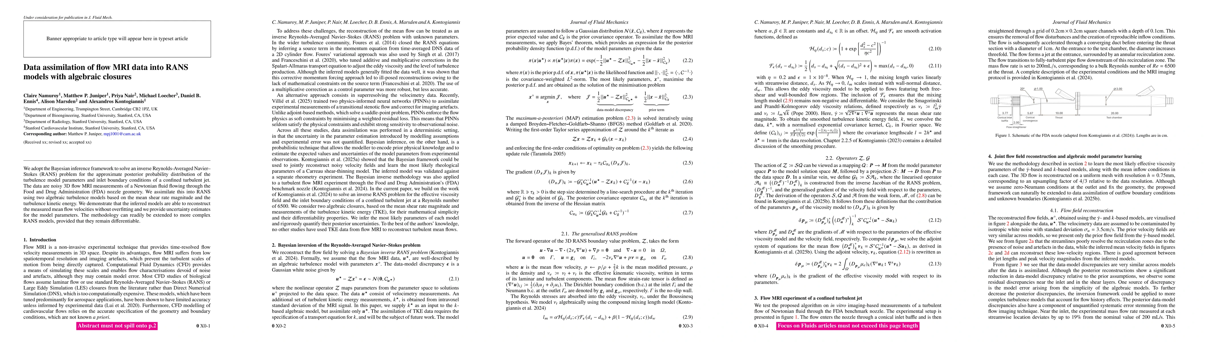 Thumbnail for Data assimilation of flow MRI data into RANS models with algebraic closures