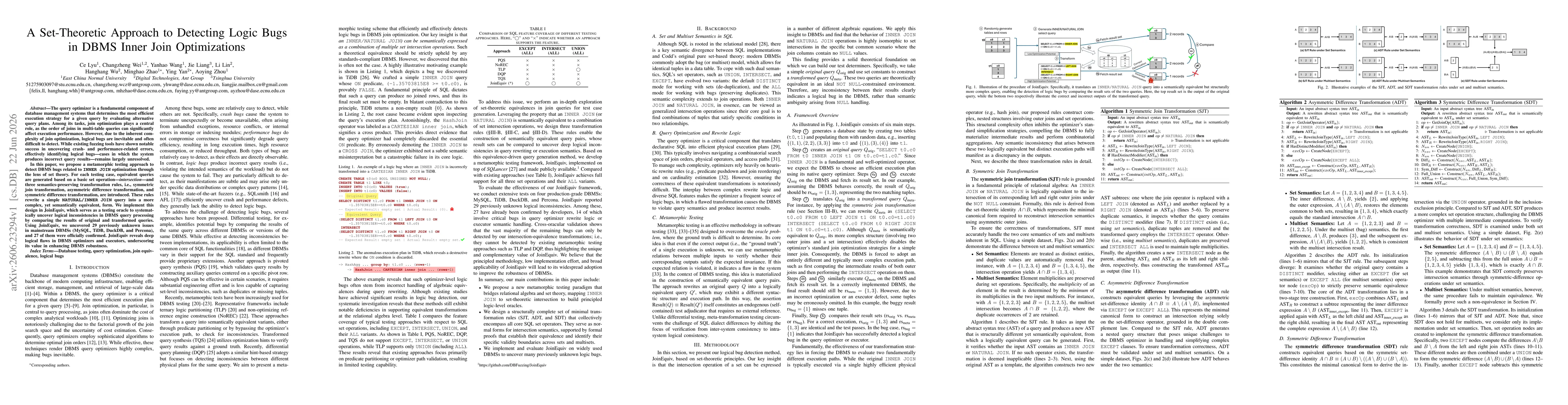 Thumbnail for A Set-Theoretic Approach to Detecting Logic Bugs in DBMS Inner Join Optimizations