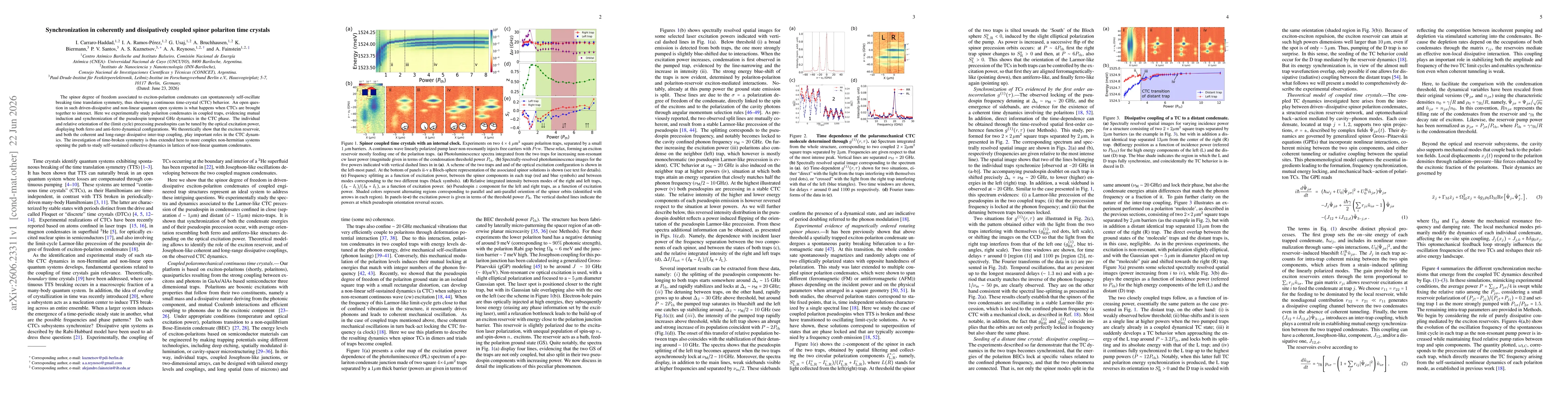 Thumbnail for Synchronization in coherently and dissipatively coupled spinor polariton time crystals