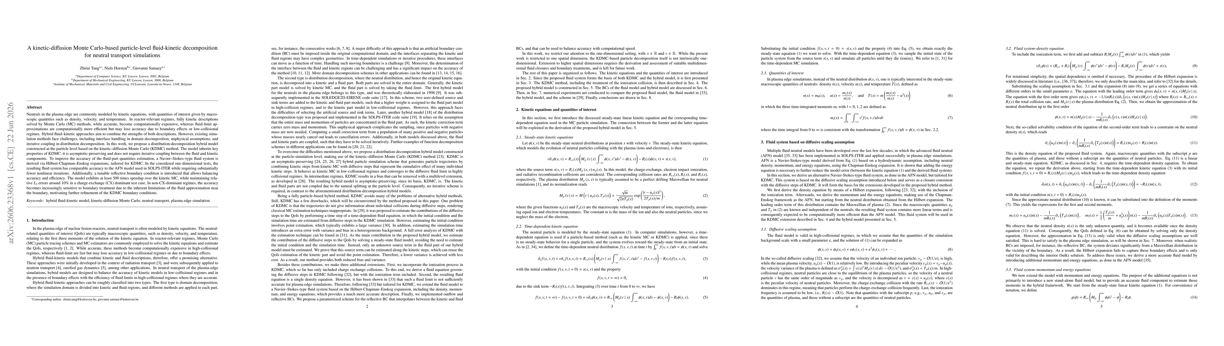 Thumbnail for A kinetic-diffusion Monte Carlo-based particle-level fluid-kinetic decomposition for neutral transport simulations