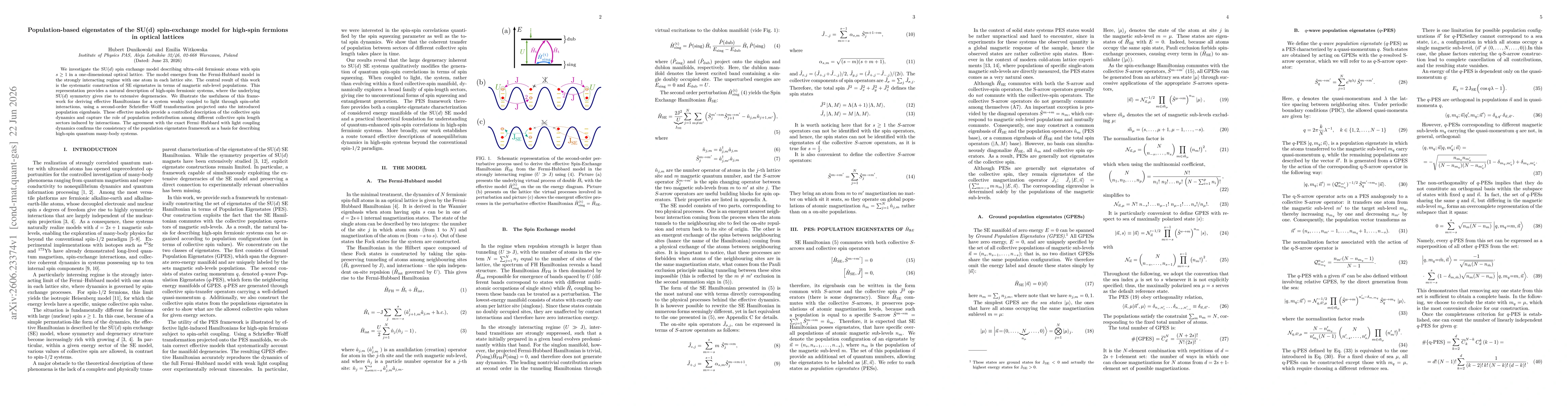 Thumbnail for Population-based eigenstates of the SU(d) spin-exchange model for high-spin fermions in optical lattices