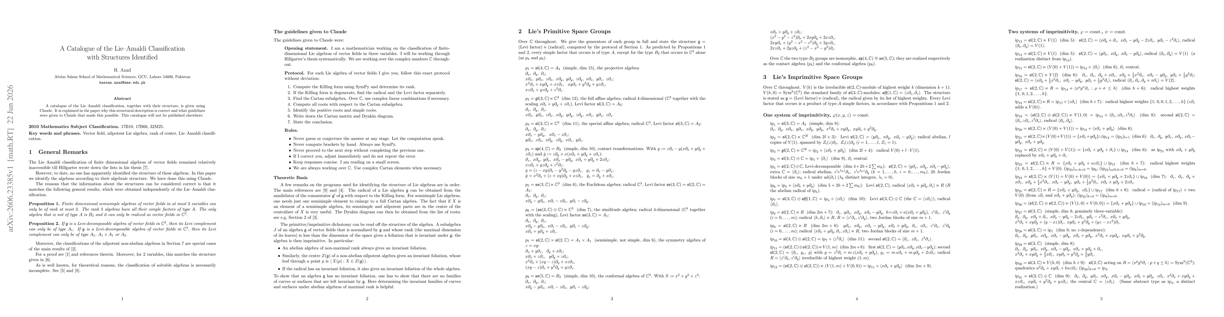 Thumbnail for A Catalogue of the Lie Amaldi Classification with Structures Identified