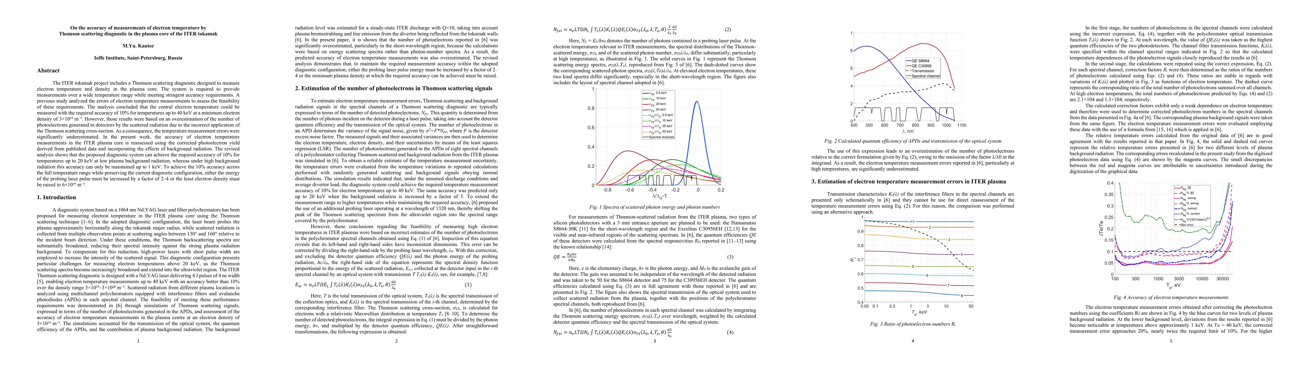 Thumbnail for On the accuracy of measurements of electron temperature by Thomson scattering diagnostic in the plasma core of the ITER tokamak