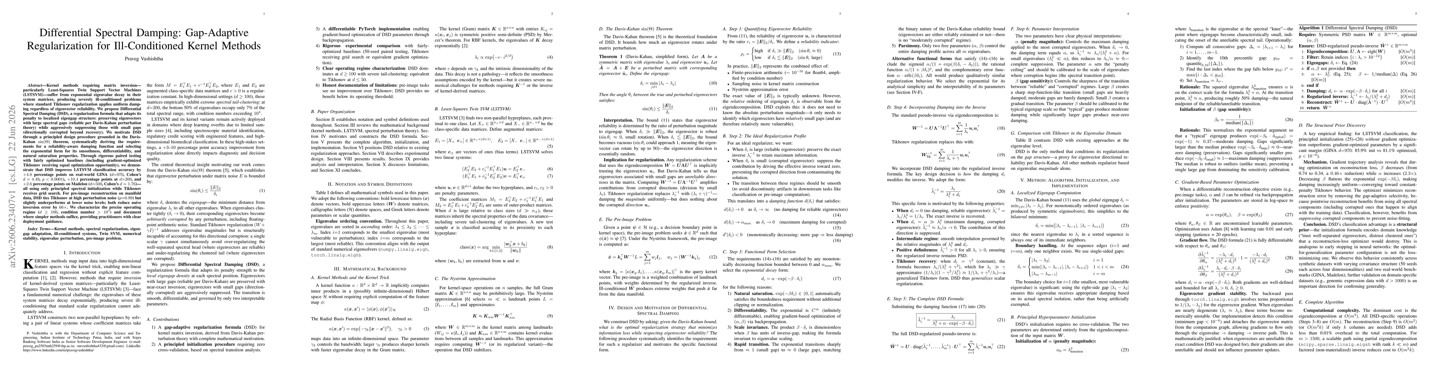 Thumbnail for Differential Spectral Damping Gap Adaptive Regularization for Ill-Conditioned Kernel Methods