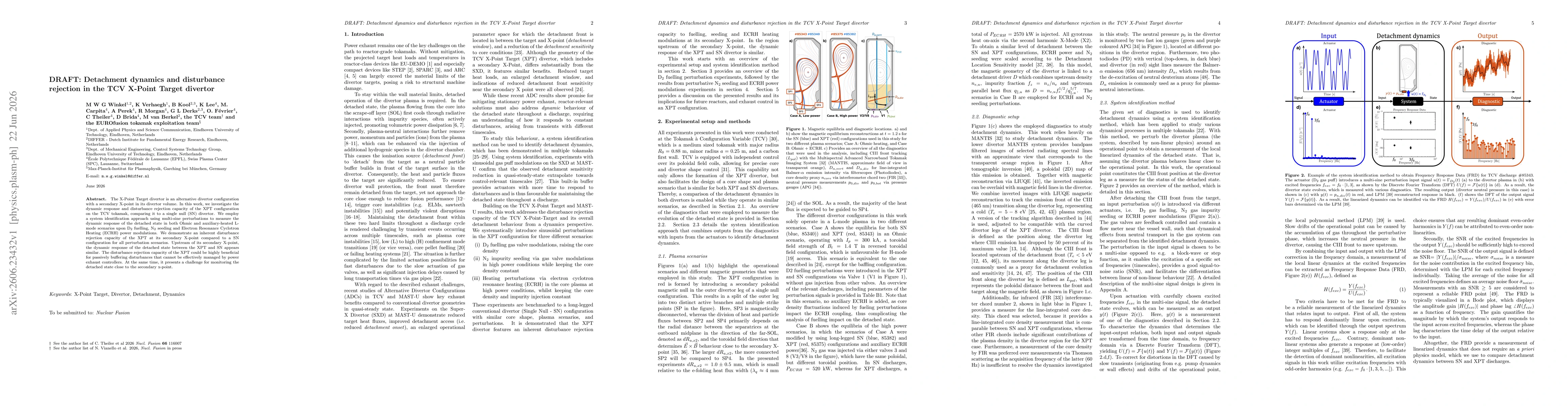 Thumbnail for Detachment dynamics and disturbance rejection in the TCV X-Point Target divertor