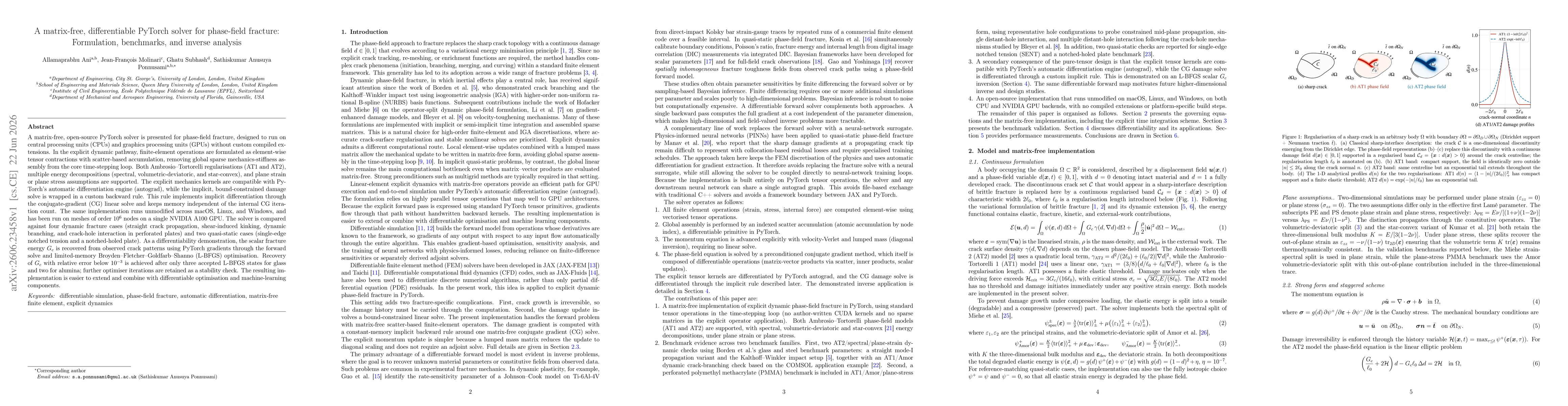 Thumbnail for A matrix-free, differentiable PyTorch solver for phase-field fracture: Formulation, benchmarks, and inverse analysis