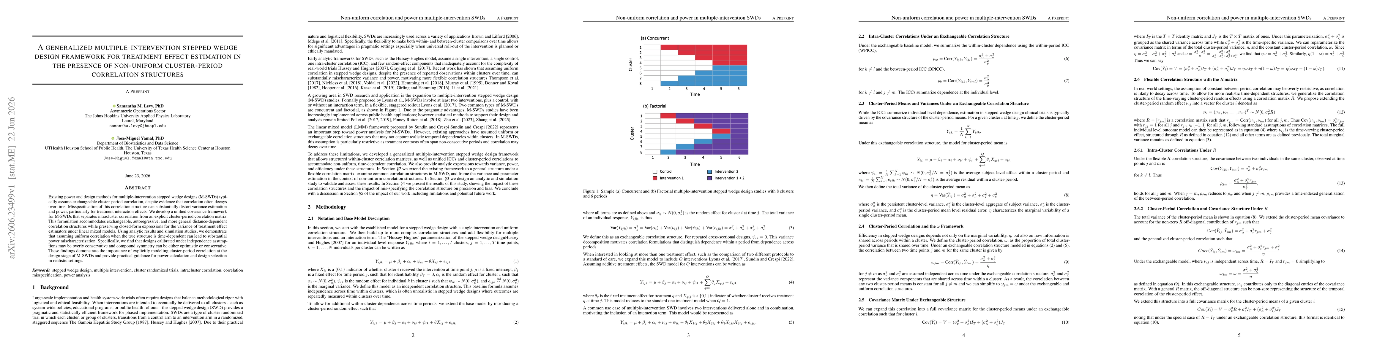 Thumbnail for A generalized multiple-intervention stepped wedge design framework for treatment effect estimation in the presence of non-uniform cluster-period correlation structures