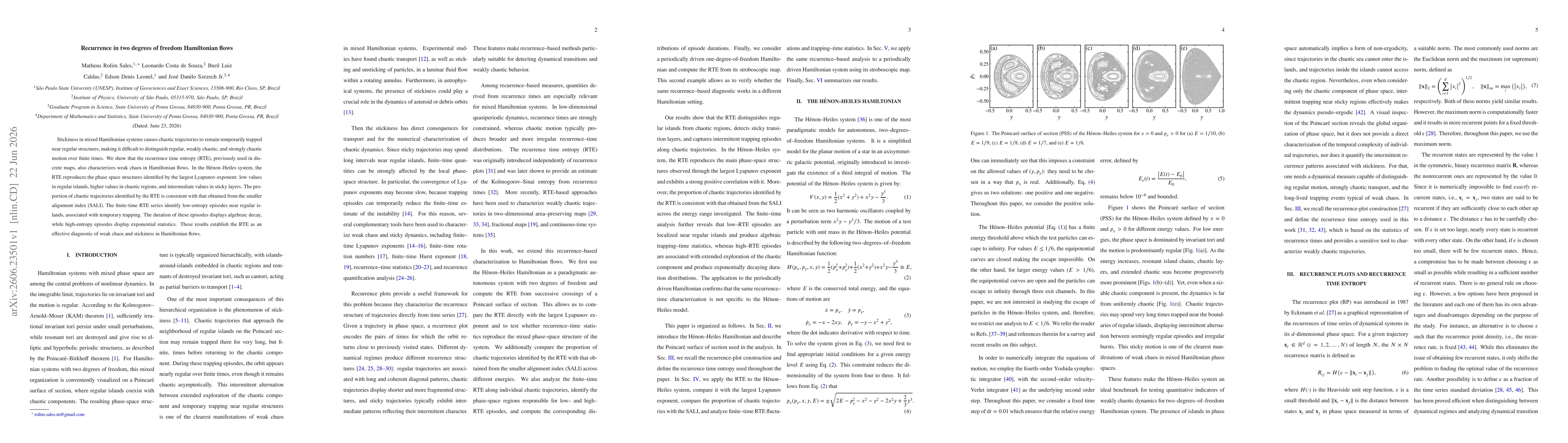 Thumbnail for Recurrence in two degrees of freedom Hamiltonian flows