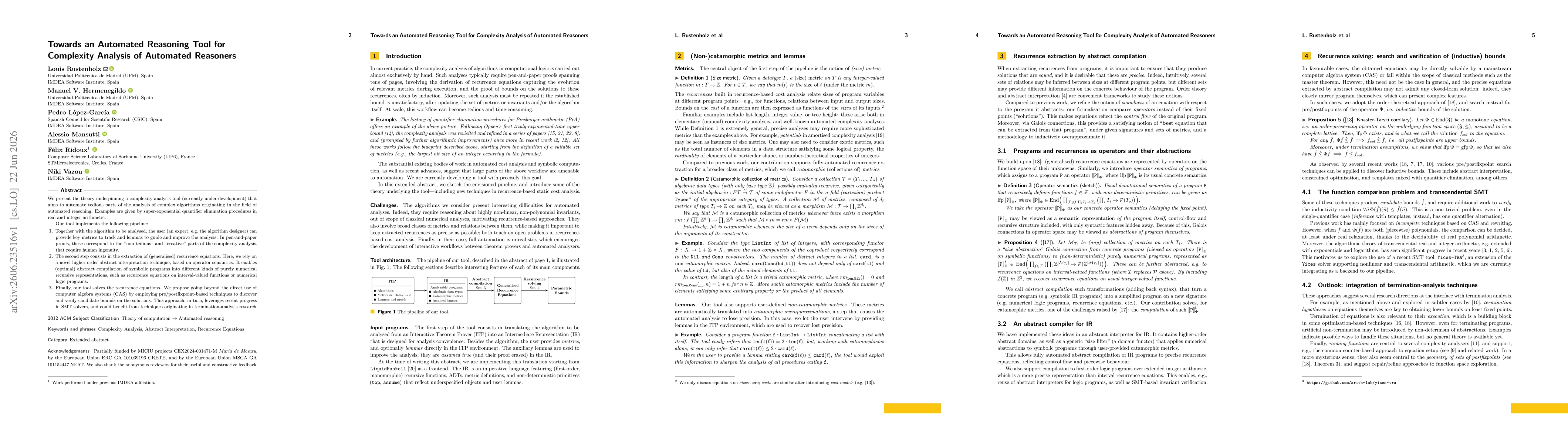 Thumbnail for Towards an Automated Reasoning Tool for Complexity Analysis of Automated Reasoners