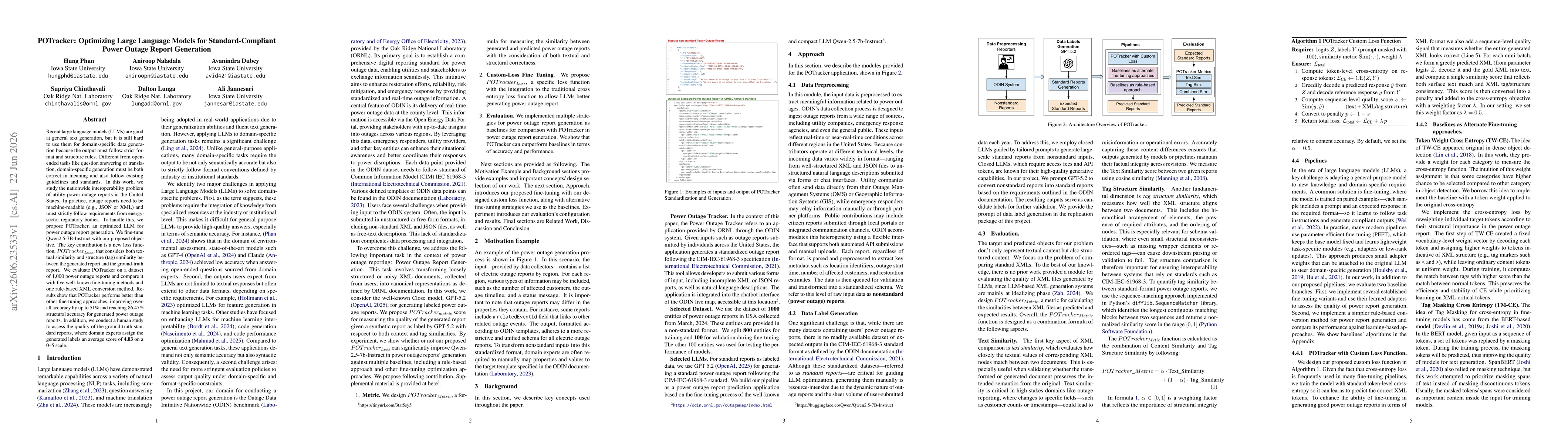 Thumbnail for POTracker: Optimizing Large Language Models for Standard-Compliant Power Outage Report Generation