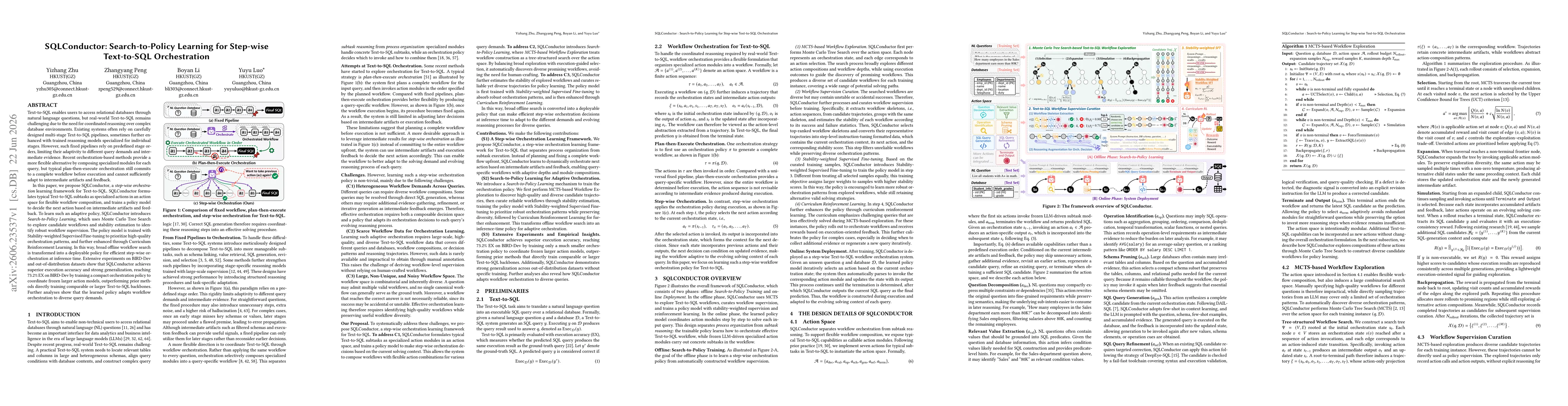 Thumbnail for SQLConductor: Search-to-Policy Learning for Step-wise Text-to-SQL Orchestration