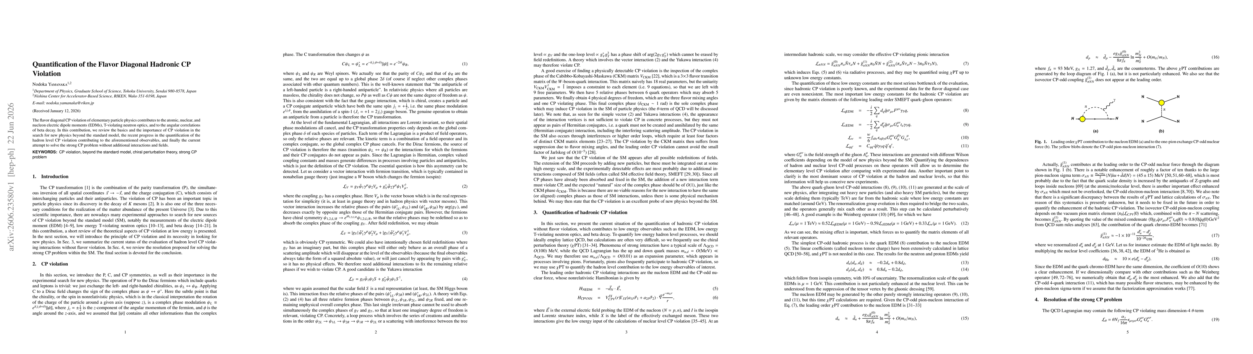 Thumbnail for Quantification of the Flavor Diagonal Hadronic CP Violation