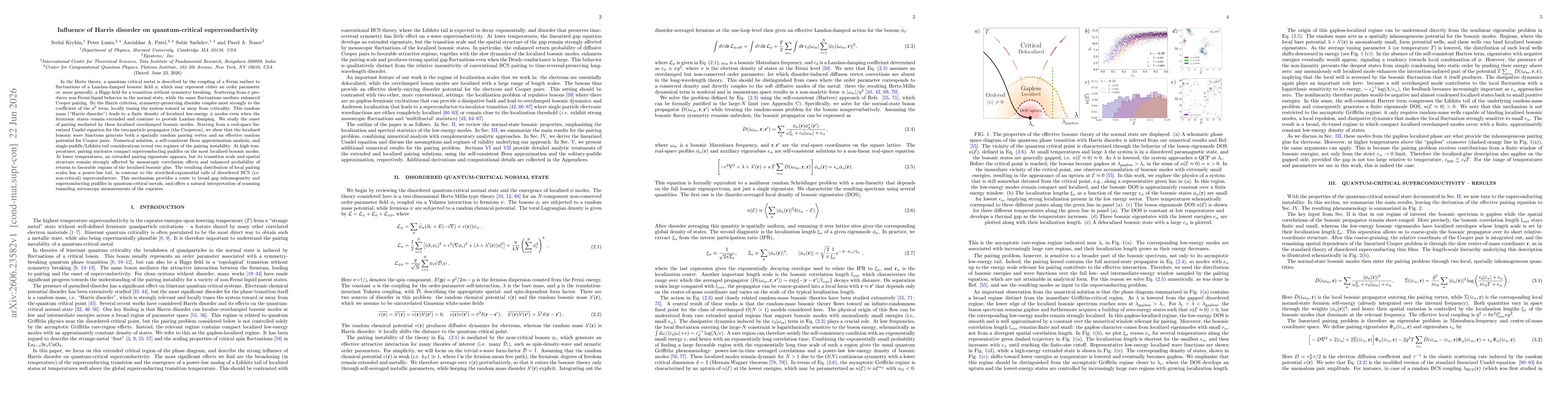 Thumbnail for Influence of Harris disorder on quantum-critical superconductivity