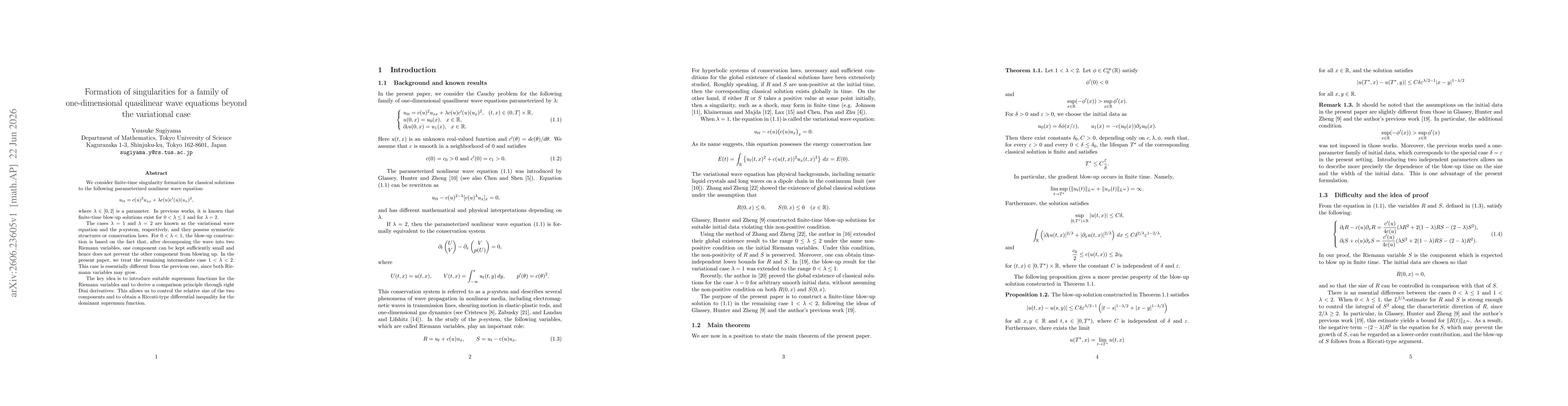 Thumbnail for Formation of singularities for a family of one-dimensional quasilinear wave equations beyond the variational case