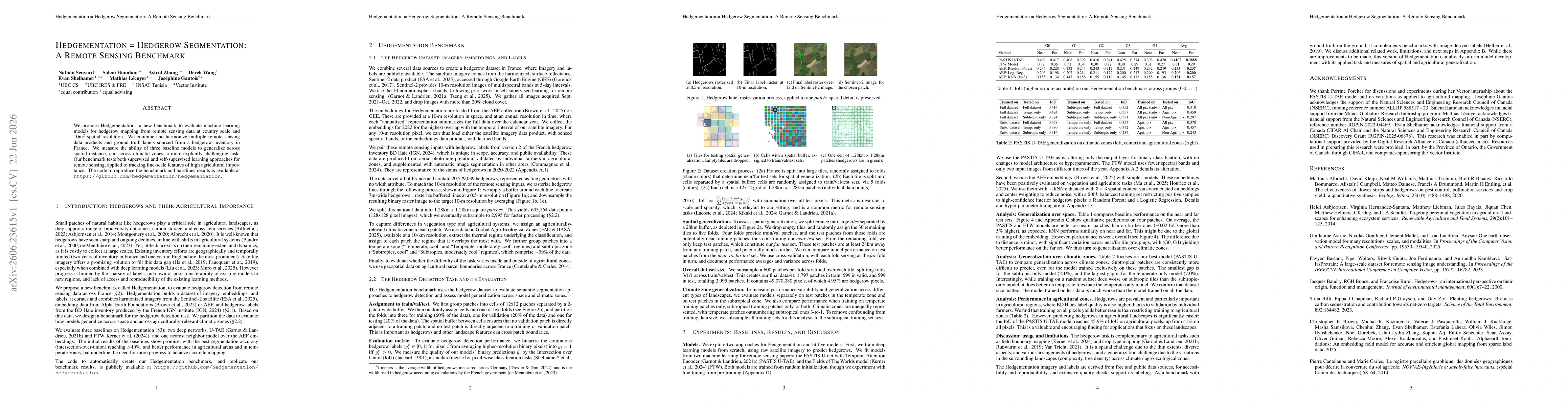 Thumbnail for Hedgementation = Hedgerow Segmentation: A Remote Sensing Benchmark