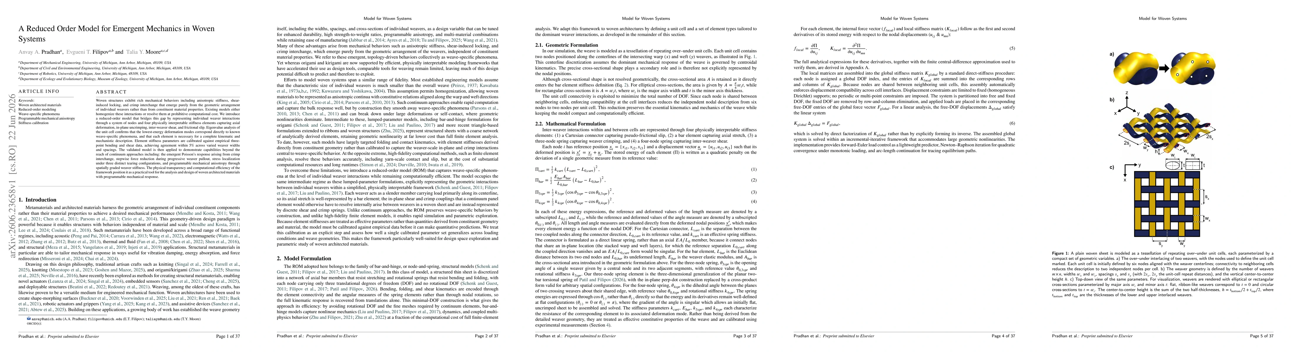 Thumbnail for A Reduced Order Model for Emergent Mechanics in Woven Systems