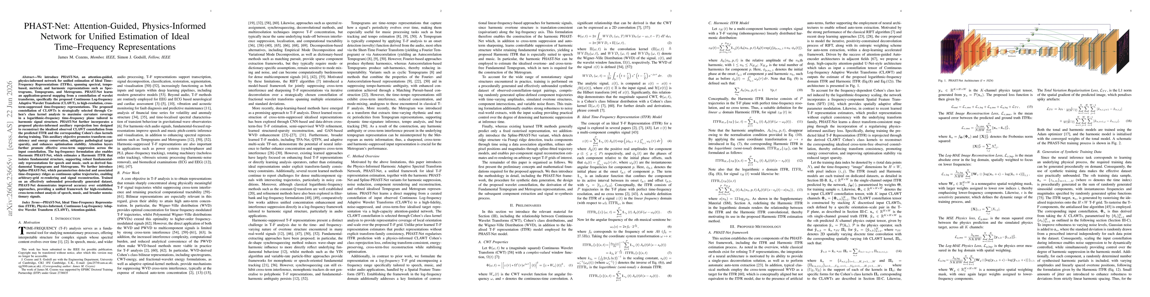 Thumbnail for PHAST-Net: Attention-Guided, Physics-Informed Network for Unified Estimation of Ideal Time-Frequency Representations