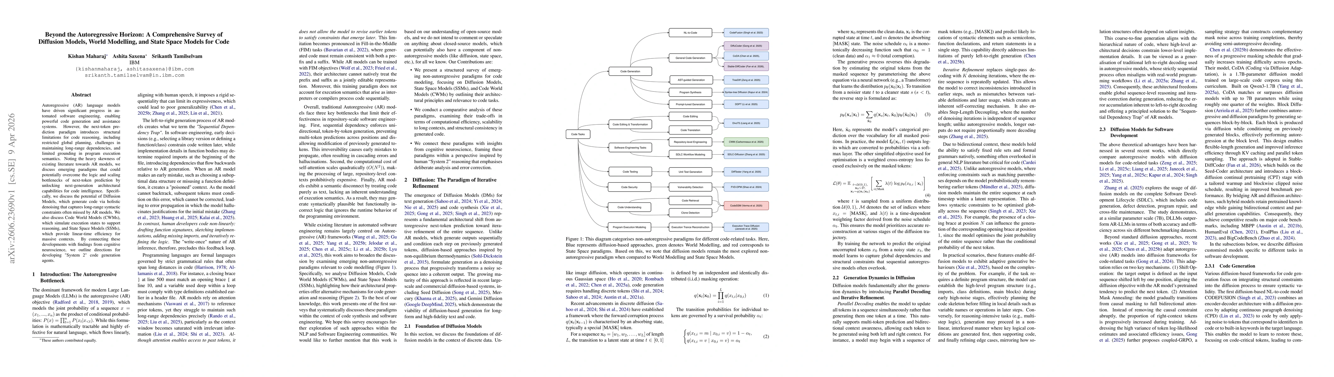Thumbnail for Beyond the Autoregressive Horizon: A Comprehensive Survey of Diffusion Models, World Modelling, and State Space Models for Code