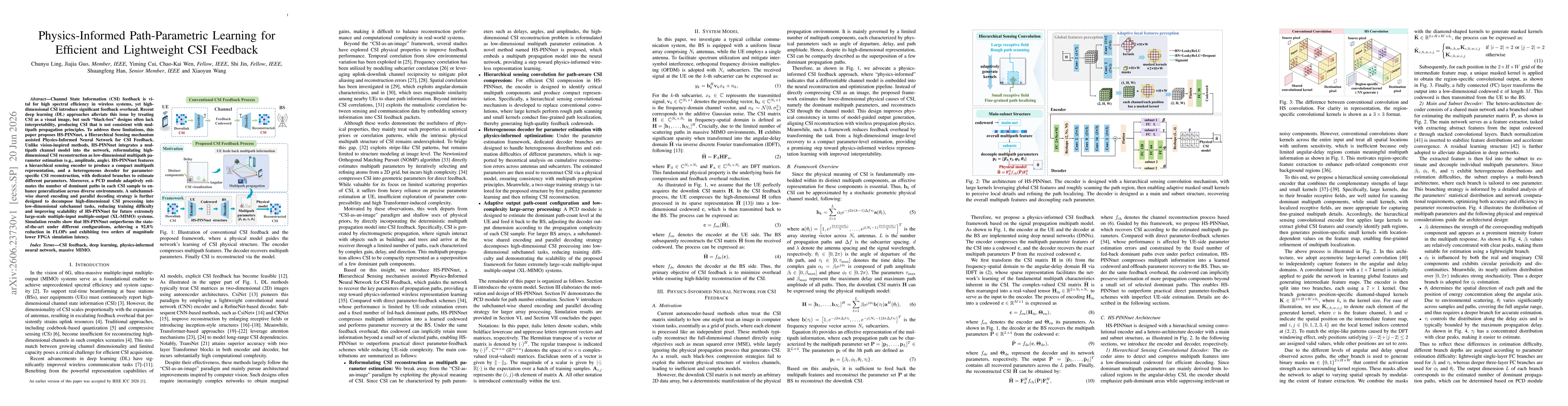 Thumbnail for Physics-Informed Path-Parametric Learning for Efficient and Lightweight CSI Feedback