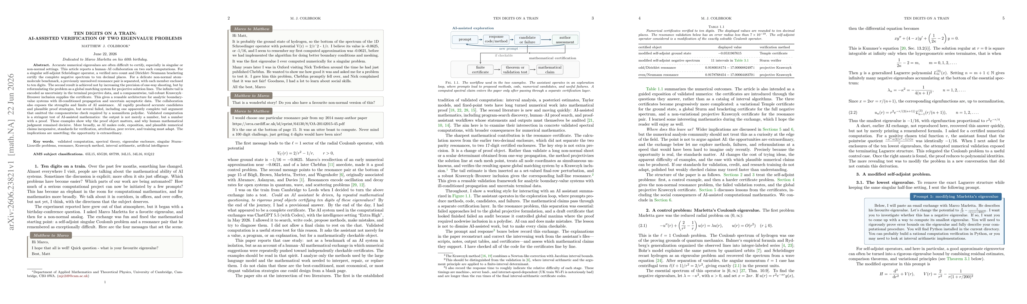 Thumbnail for Ten Digits on a Train: AI-Assisted Verification of Two Eigenvalue Problems