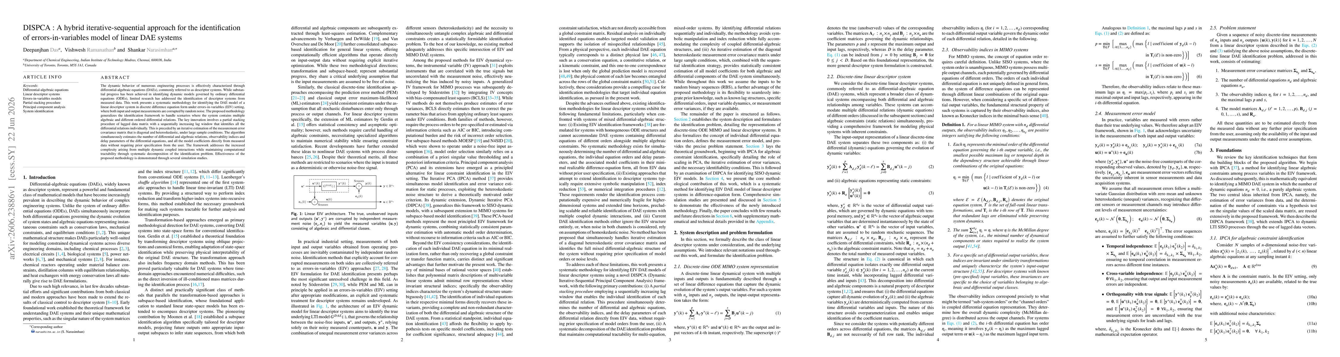 Thumbnail for DISPCA : A hybrid iterative-sequential approach for the identification of errors-in-variables model of linear DAE systems