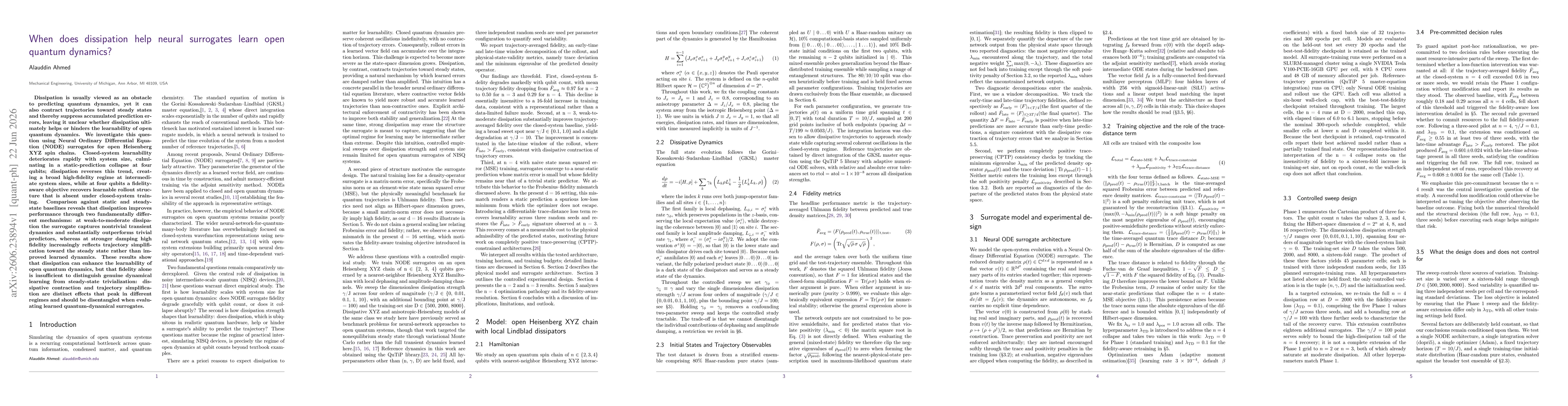 Thumbnail for When does dissipation help neural surrogates learn open quantum dynamics?