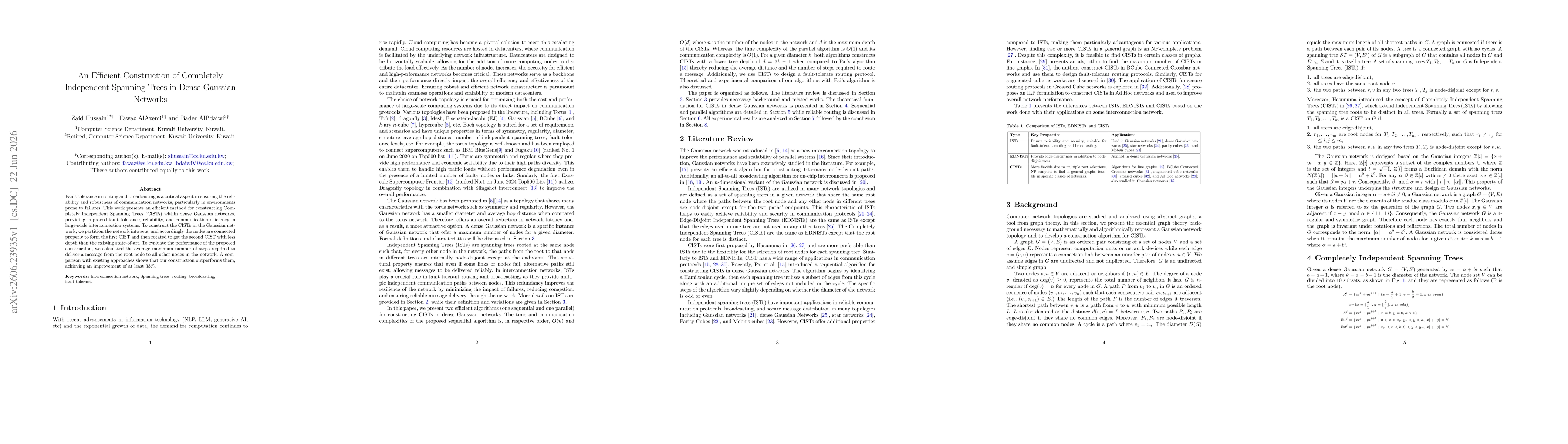 Thumbnail for An Efficient Construction of Completely Independent Spanning Trees in Dense Gaussian Networks