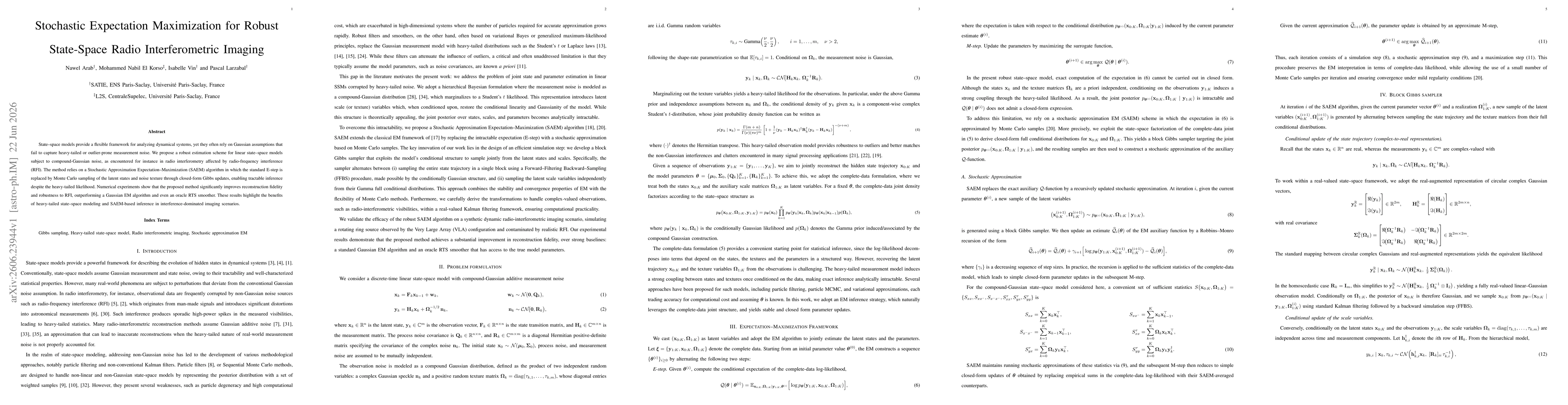 Thumbnail for Stochastic Expectation Maximization for Robust State-Space Radio Interferometric Imaging