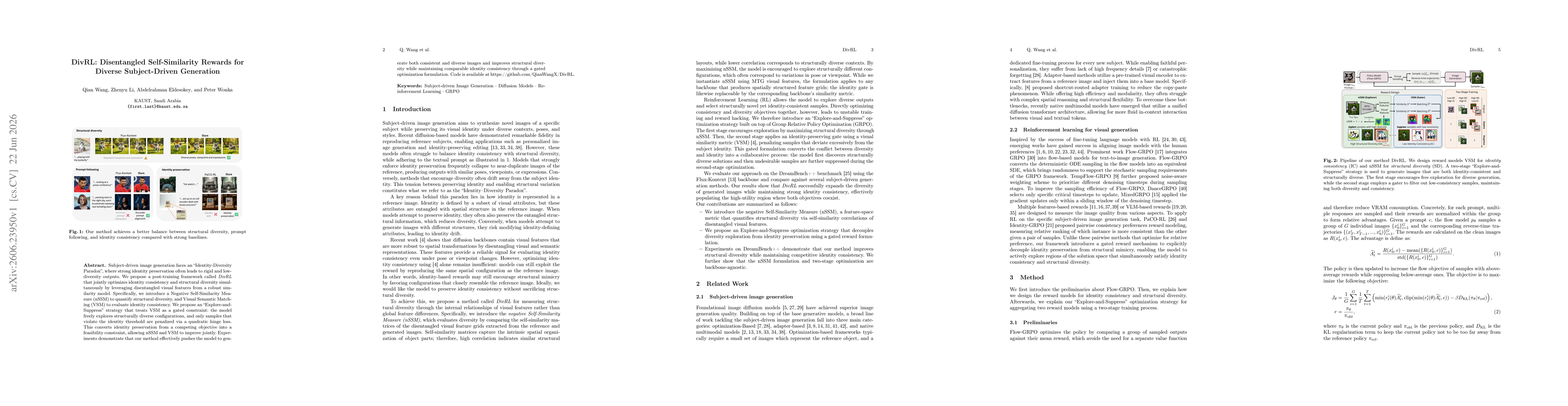 Thumbnail for DivRL: Disentangled Self-Similarity Rewards for Diverse Subject-Driven Generation