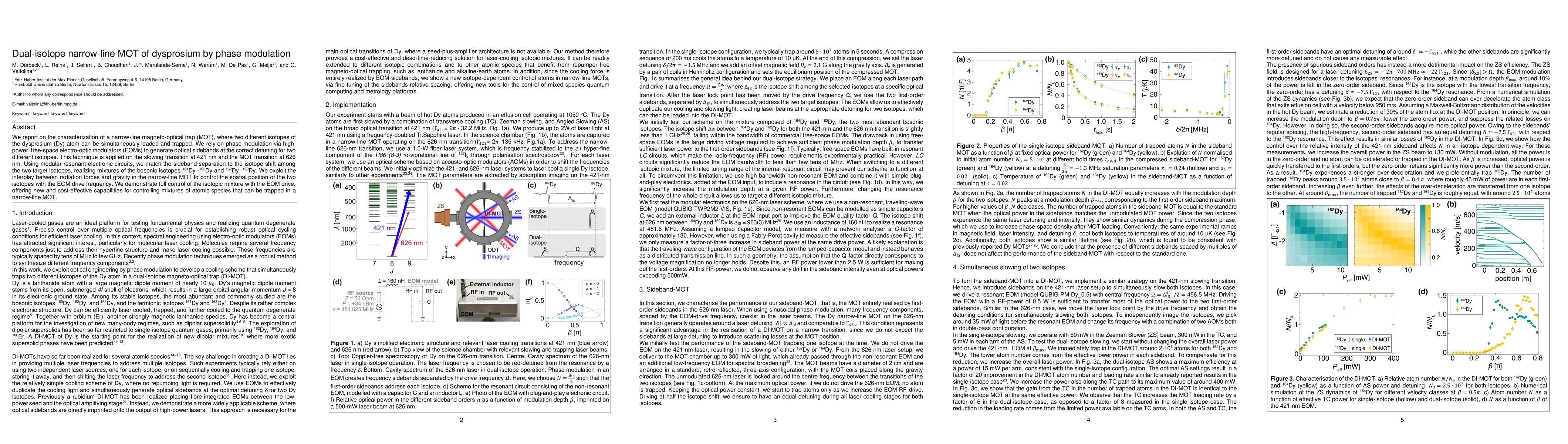 Thumbnail for Dual-isotope narrow-line MOT of dysprosium by phase modulation