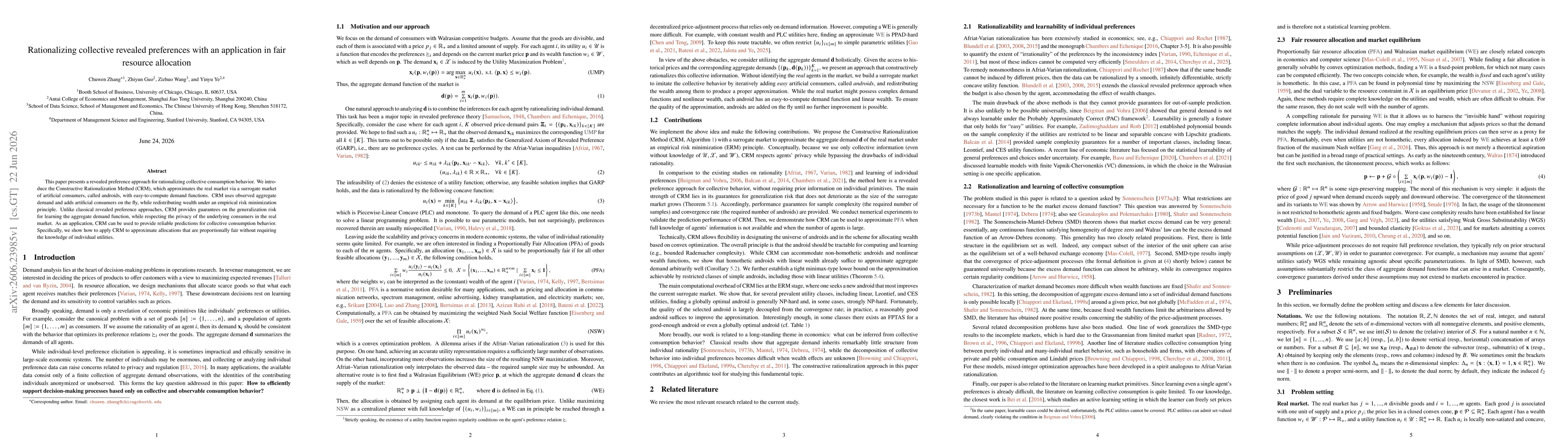 Thumbnail for Rationalizing collective revealed preferences with an application in fair resource allocation