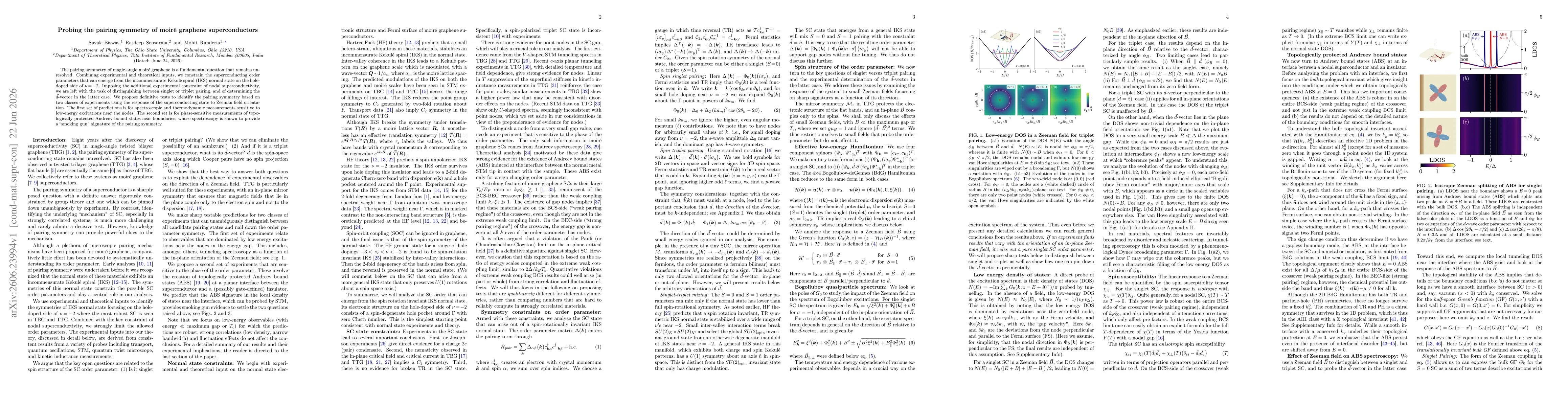Thumbnail for Probing the pairing symmetry of moiré graphene superconductors