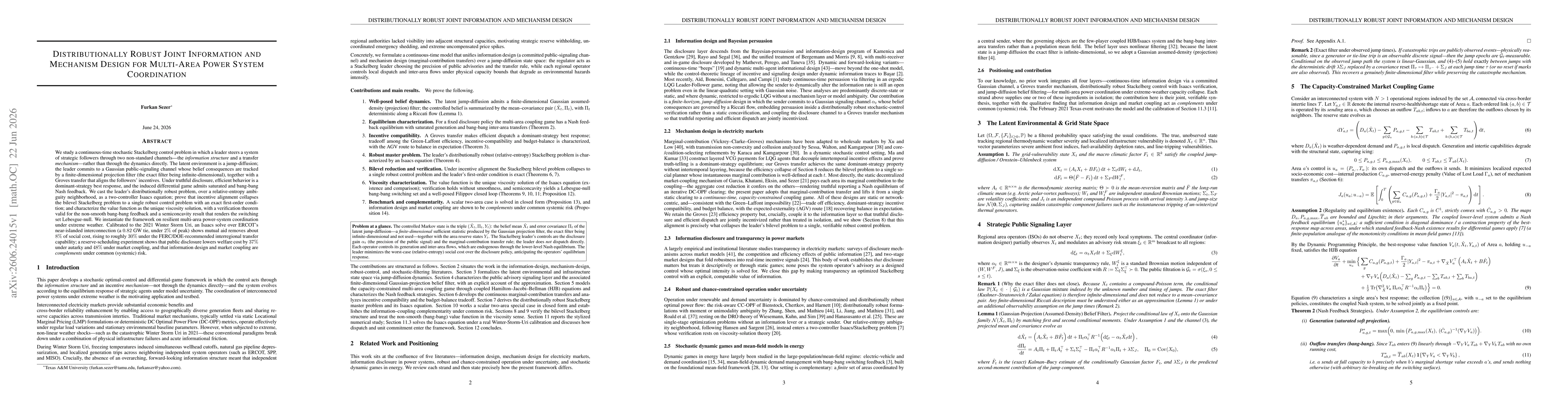 Thumbnail for Distributionally Robust Joint Information and Mechanism Design for Multi-Area Power System Coordination
