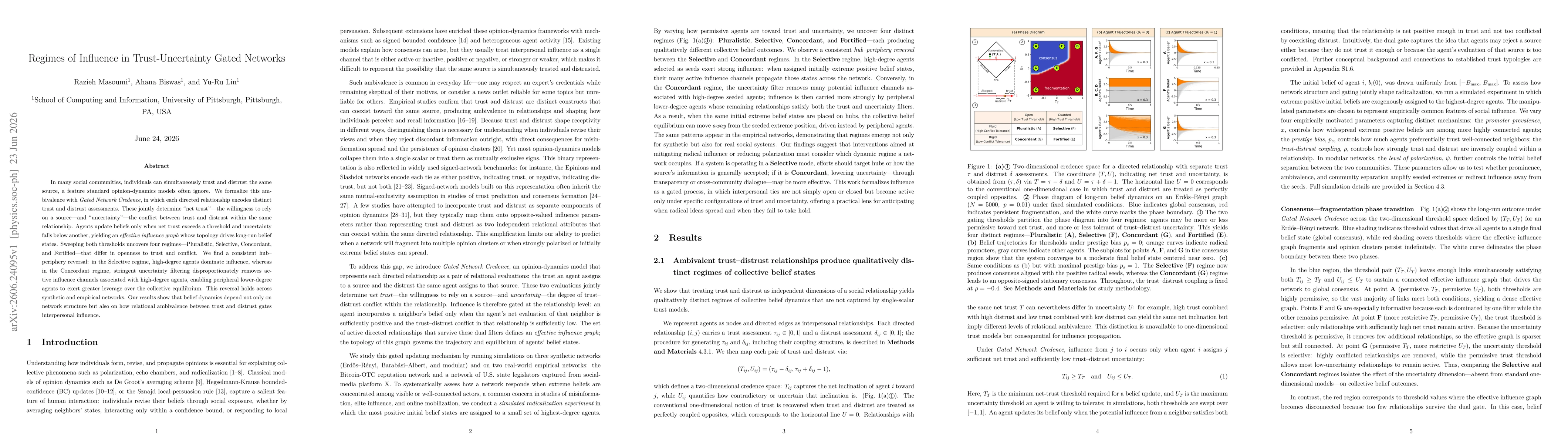 Thumbnail for Regimes of Influence in Trust-Uncertainty Gated Networks