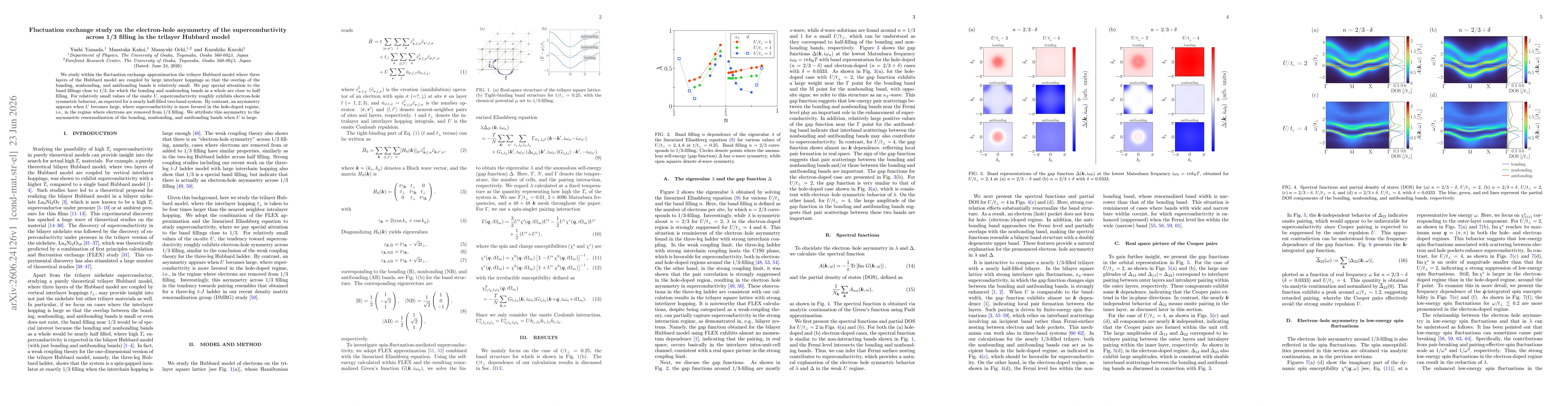Thumbnail for Fluctuation exchange study on the electron-hole asymmetry of the superconductivity across 1/3 filling in the trilayer Hubbard model