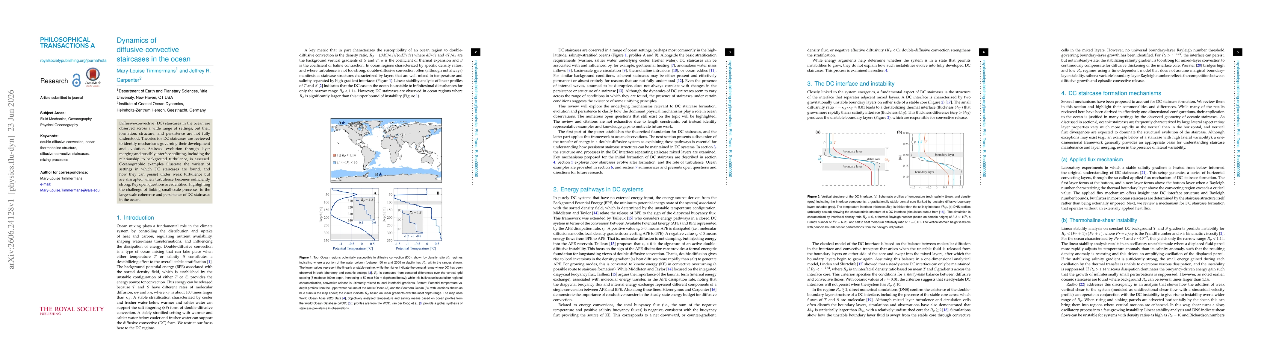 Thumbnail for Dynamics of diffusive-convective staircases in the ocean