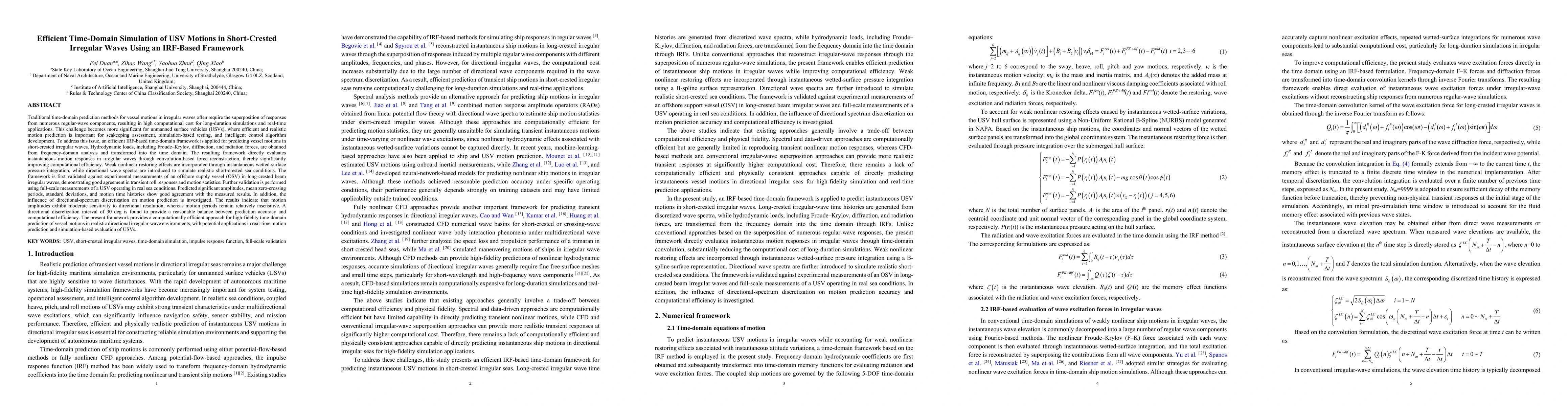 Thumbnail for Efficient Time-Domain Simulation of USV Motions in Short-Crested Irregular Waves Using an IRF-Based Framework