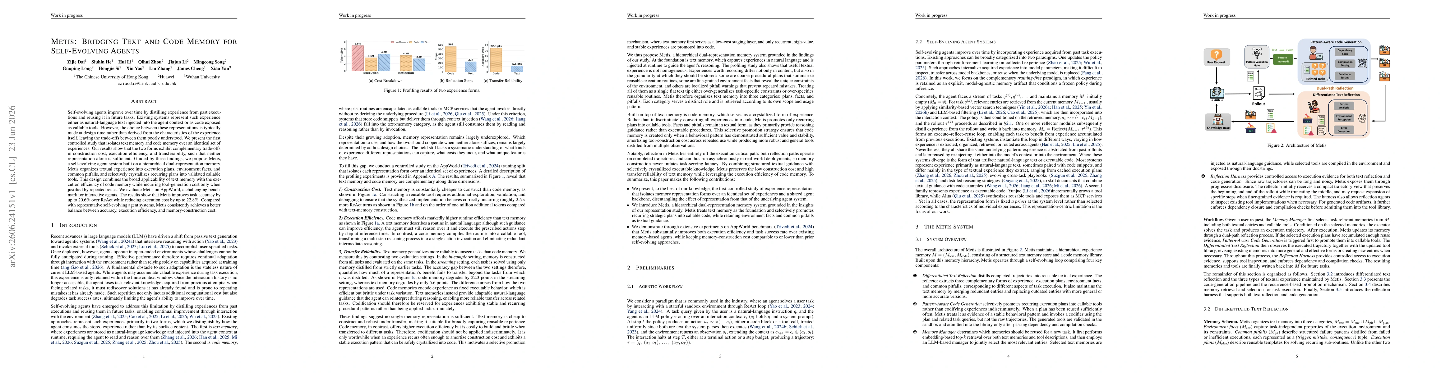 Thumbnail for Metis: Bridging Text and Code Memory for Self-Evolving Agents