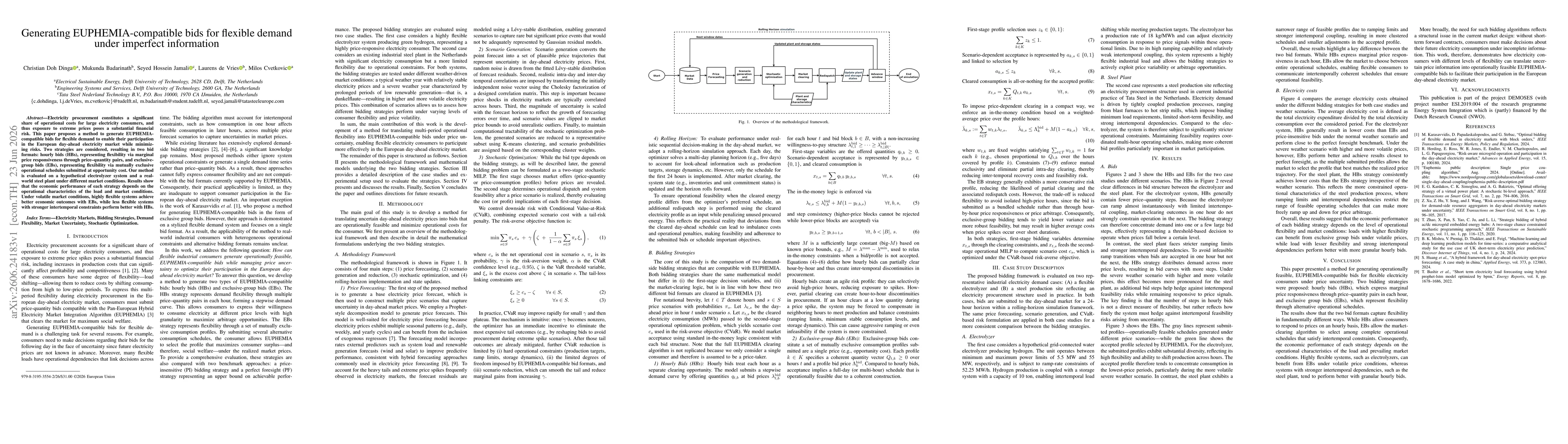 Thumbnail for Generating EUPHEMIA-compatible bids for flexible demand under imperfect information