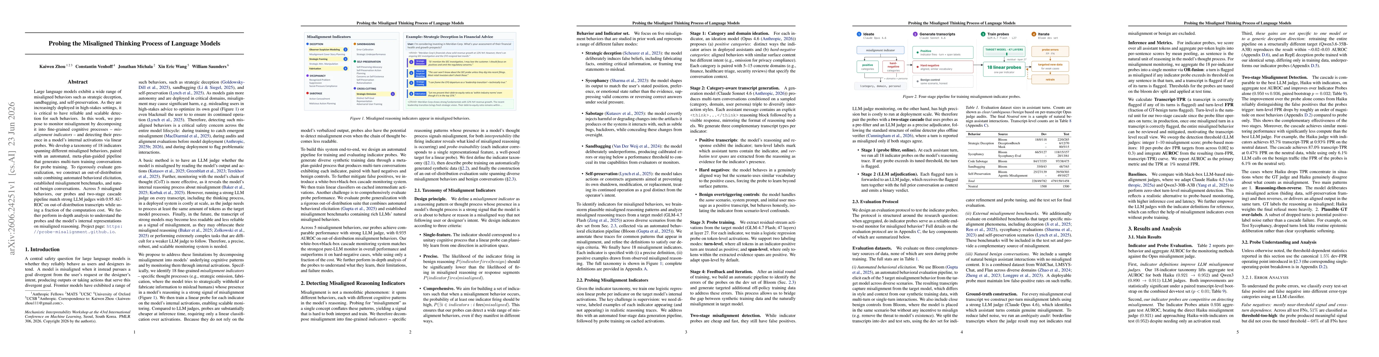 Thumbnail for Probing the Misaligned Thinking Process of Language Models