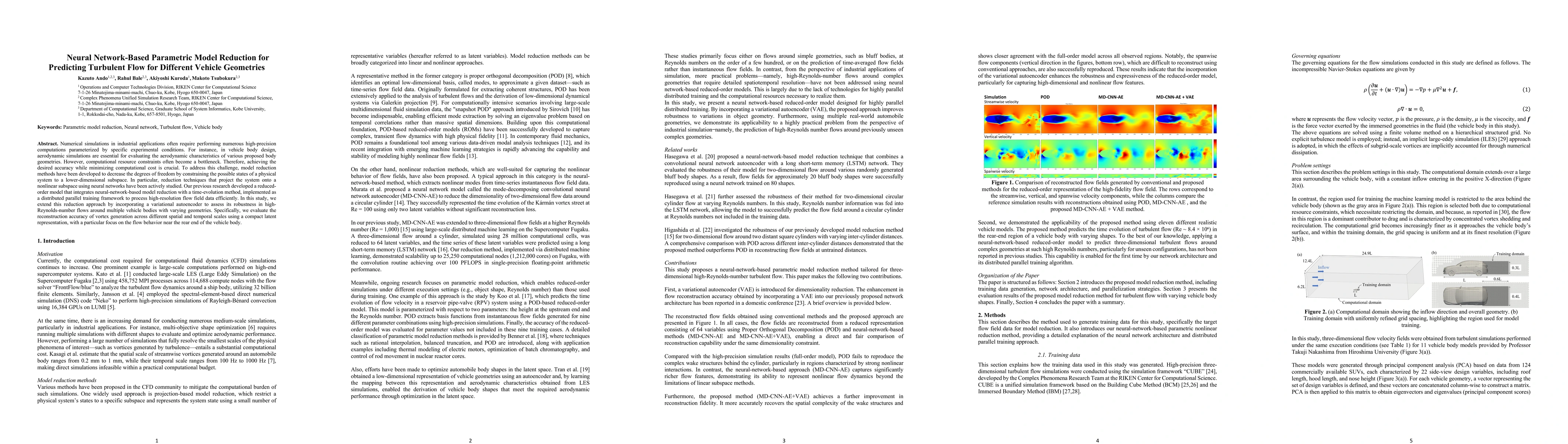 Thumbnail for Neural Network-Based Parametric Model Reduction for Predicting Turbulent Flow for Different Vehicle Geometries