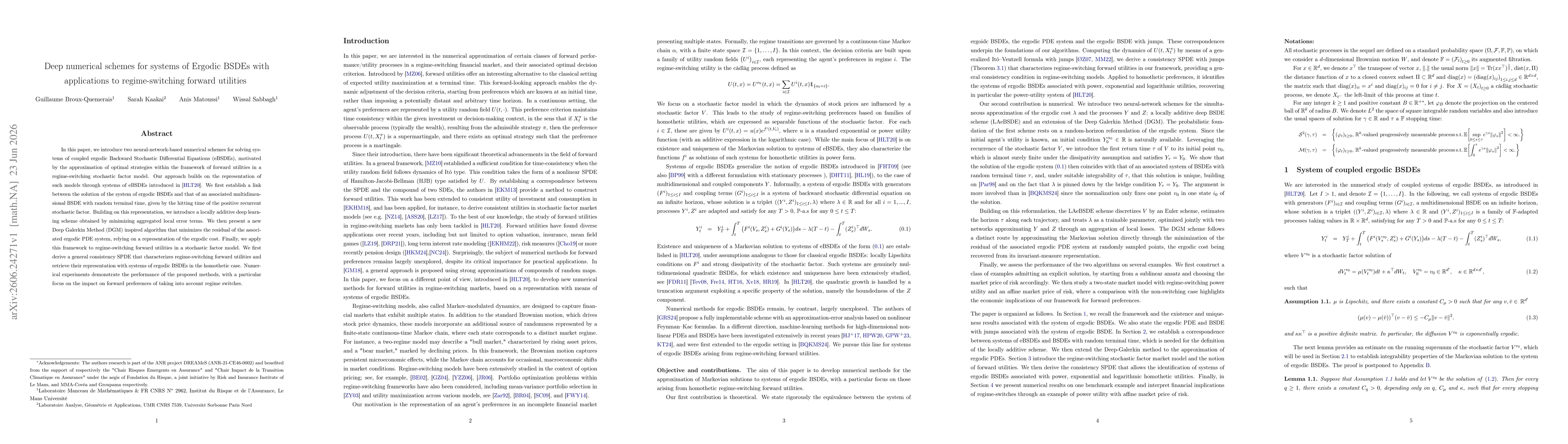 Thumbnail for Deep numerical schemes for systems of Ergodic BSDEs with applications to regime-switching forward utilities