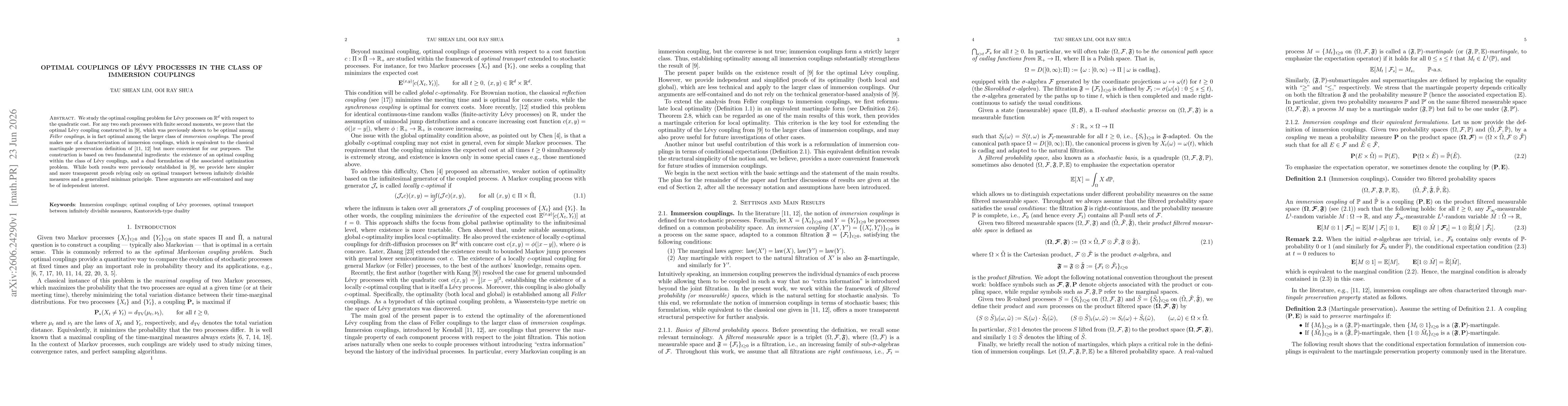 Thumbnail for Optimal Couplings of Levy Processes in the Class of Immersion Couplings