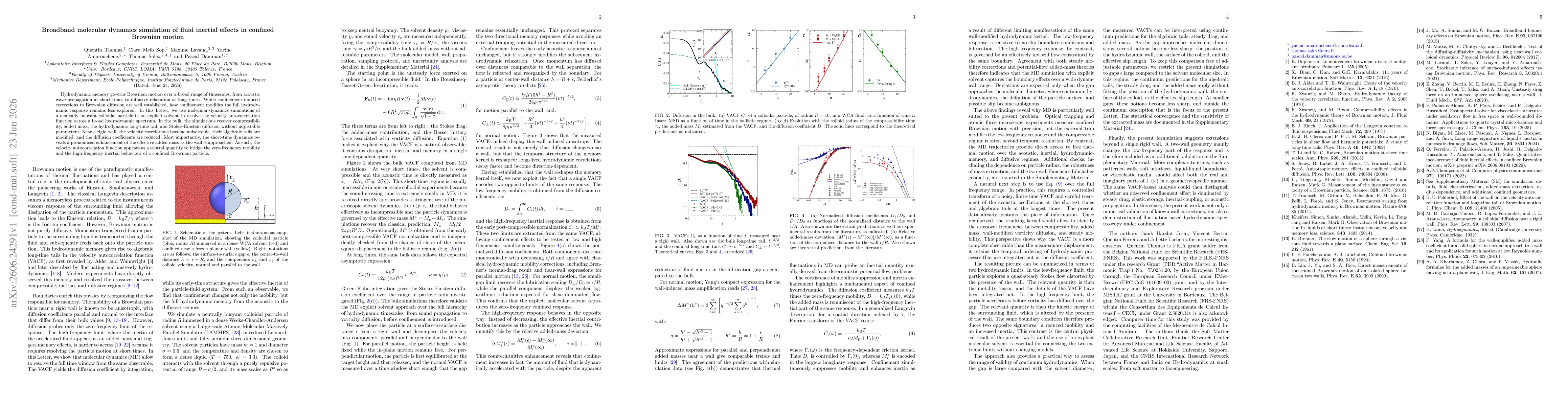 Thumbnail for Broadband molecular dynamics simulation of fluid inertial effects in confined Brownian motion
