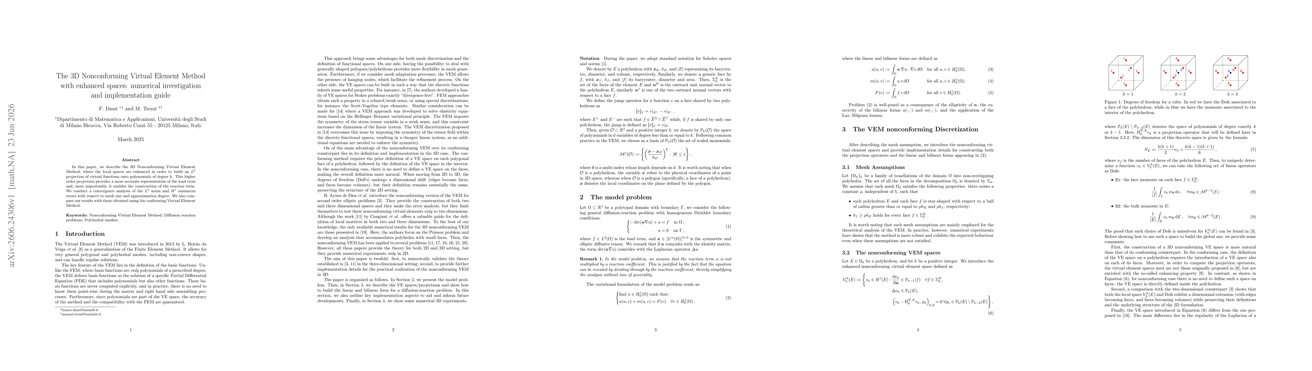 Thumbnail for The 3D Nonconforming Virtual Element Method with enhanced spaces: numerical investigation and implementation guide