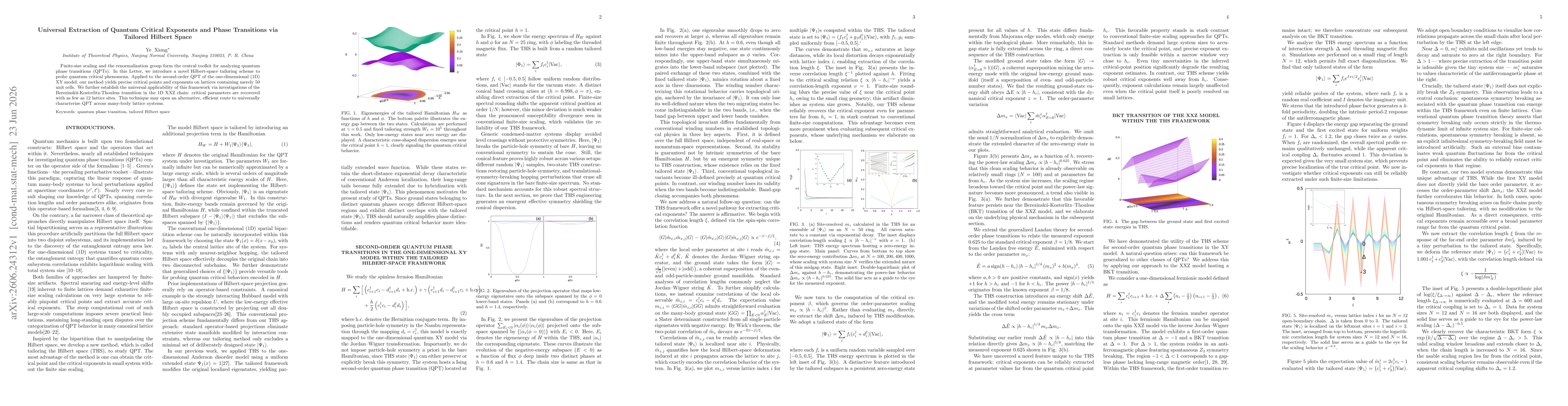 Thumbnail for Universal Extraction of Quantum Critical Exponents and Phase Transitions via Tailored Hilbert Space