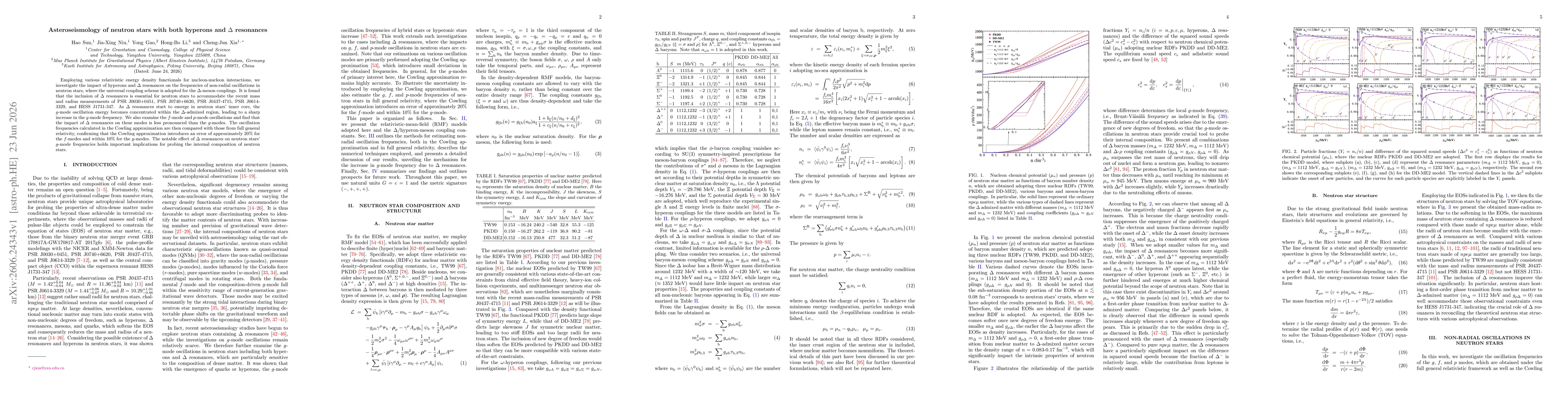 Thumbnail for Asteroseismology of neutron stars with both hyperons and $Δ$ resonances