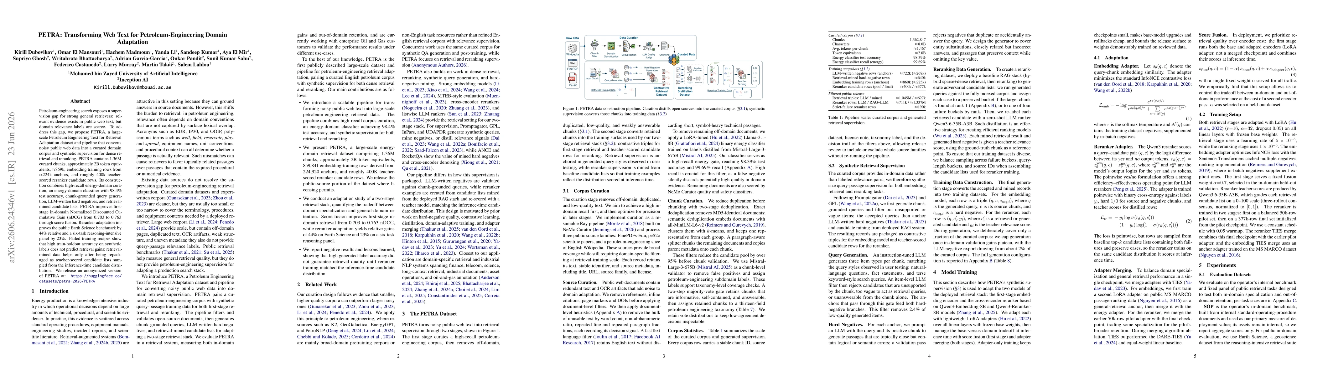 Thumbnail for PETRA: Transforming Web Text for Petroleum-Engineering Domain Adaptation