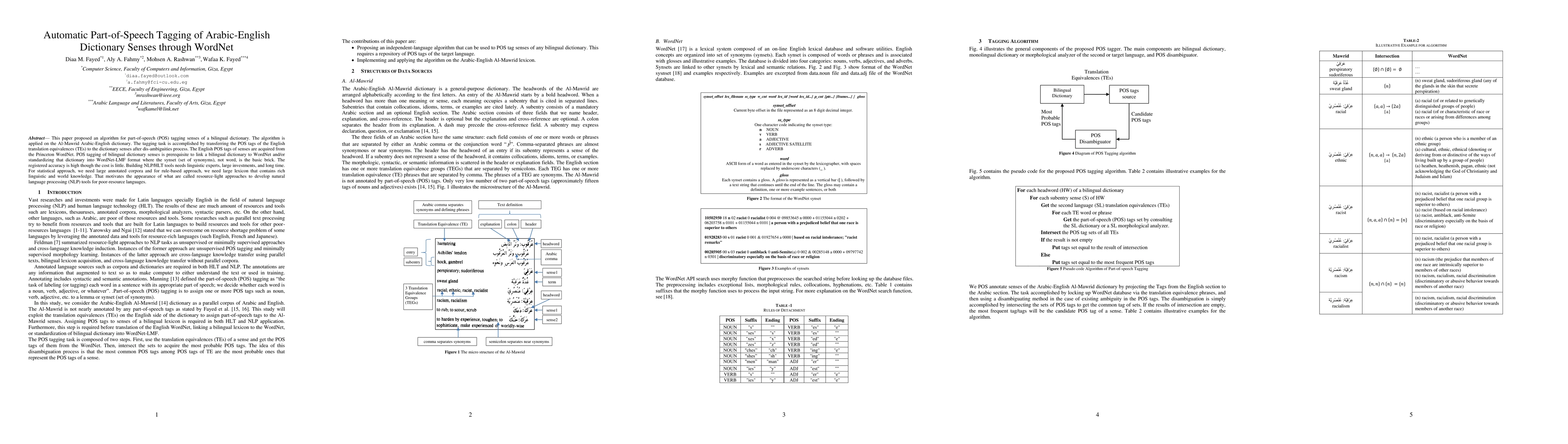 Thumbnail for Automatic Part-of-Speech Tagging of Arabic-English Dictionary Senses through WordNet