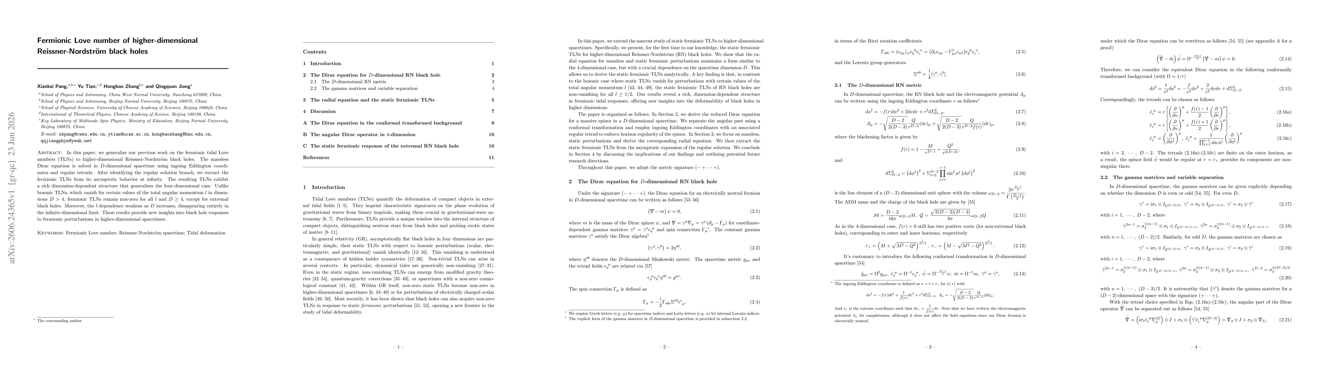 Thumbnail for Fermionic Love number of higher-dimensional Reissner-Nordström black holes